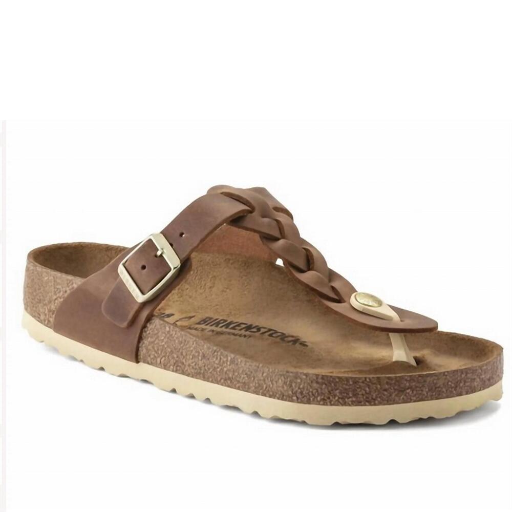 NEW BIRKENSTOCK unisex - gizeh braided sandal in cognac